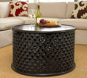Pottery barn wood african coffee table bamileke stool, http://PragmaticMom.com
