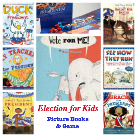 teaching kids presidential election, picture books on election, election game, presidential election game, learning about election politics