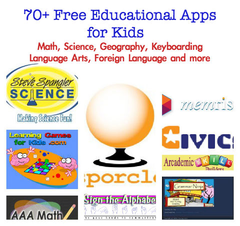 best free educational apps for kids, free math websites, free science websites for kids, free math facts sites for kids, 