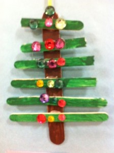 craft stick christmas tree homemade ornament