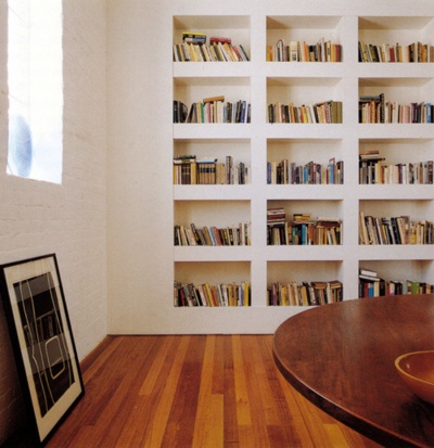 built in wall shelves, home library