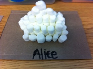 marshmallow Aztec pyramid craft for kids