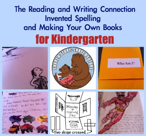 reading and writing, Kindergarten, invented spelling, making book crafts for kids