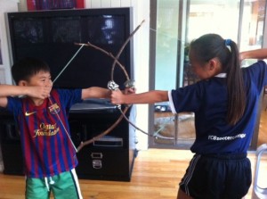 stick bow and arrow