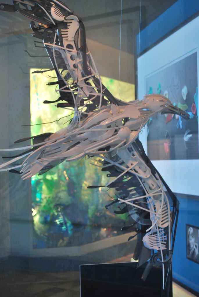 upcycled plastic art, Monterey Bay Aquarium