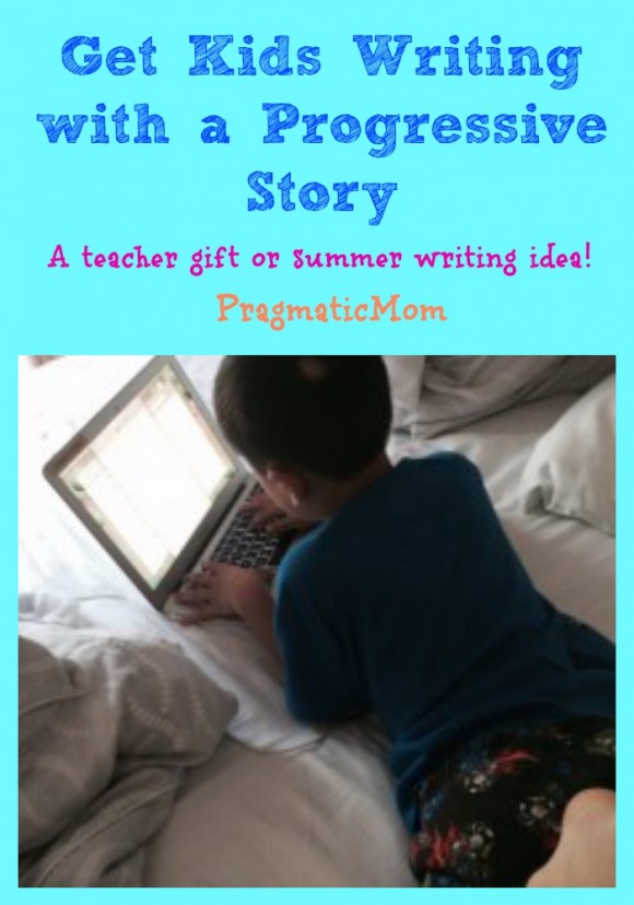 get kids writing with progressive story, teacher gift idea