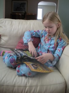 kids caught in the act of reading