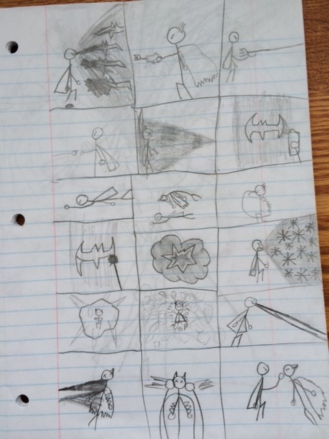 my son's comics based on DC and Marvel comic superheroes
