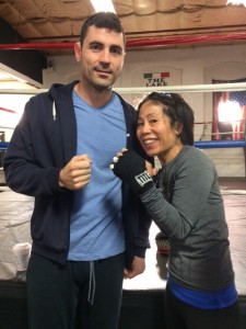 boxing training for Haymakers for Hope with Marc Gargaro at Nonantum Boxing Club