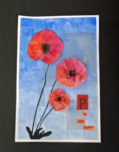 P is for Poppy art project for kids