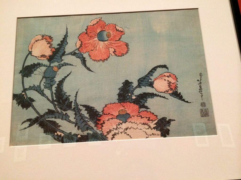 Hokusai flower wood block prints