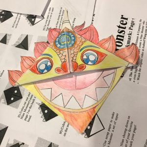 Origami craft for Chinese New Year and The Nian Monster