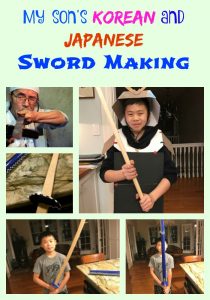 My son's Korean and Japanese Sword Making
