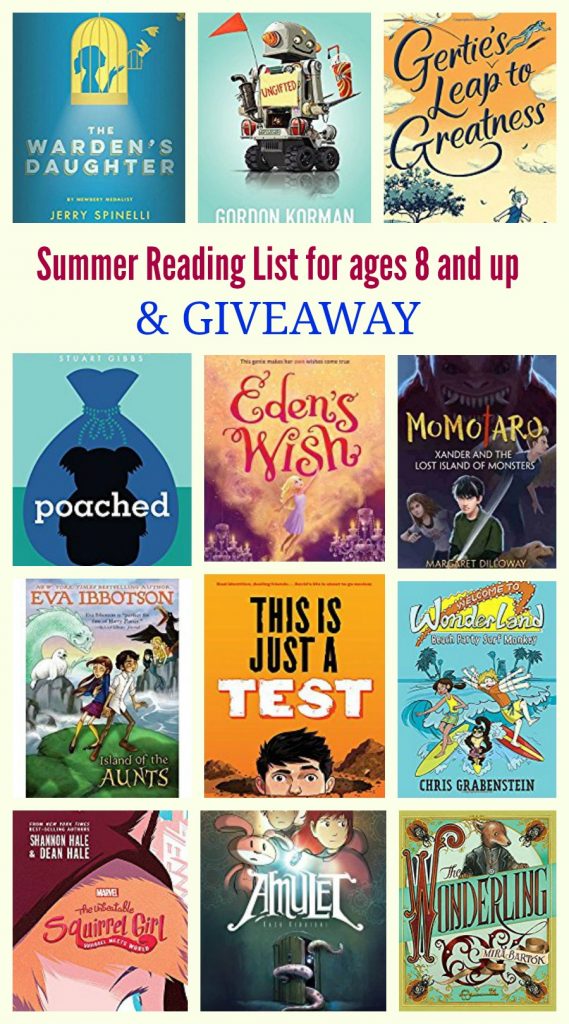 Summer Reading List for ages 8 and up & GIVEAWAY