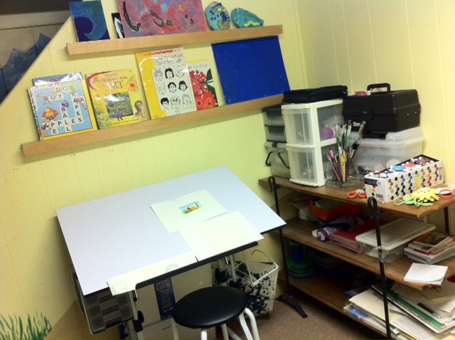 creating an art studio space, small art studio space for kids