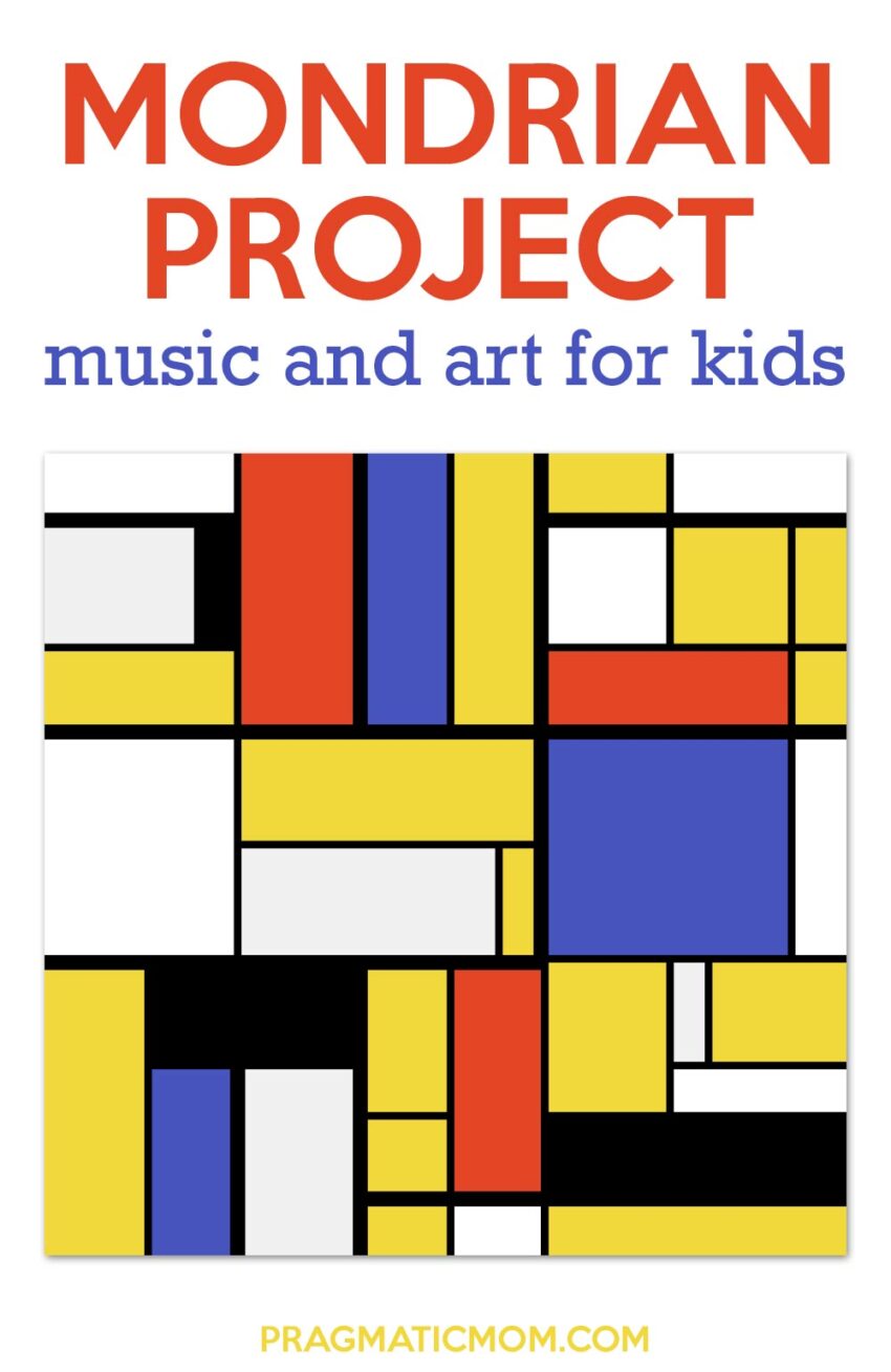 Mondrian for kids, Mondrian art project, art project for kid, master artists, abstract art project for kids