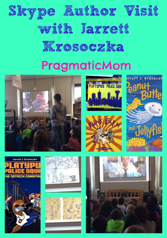 Skype author visit with 2nd graders Jarrett Krosoczka