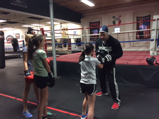middle school girls learn to box