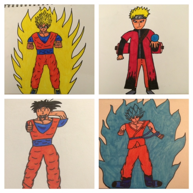 Naruto, Guko drawings by 5th grade boy
