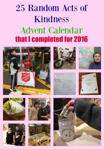 25 Random Acts of Kindness Advent Calendar