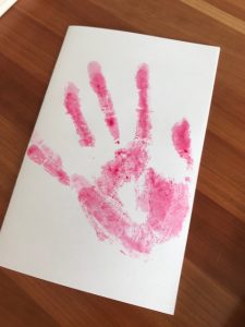 Pink Flamingo Handprint Greeting Card Craft