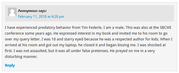 Tim Federer Sexual Harassment accusation