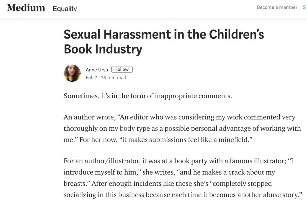 Medium Sexual Harassment in the Children's Book Industry Anne Urus