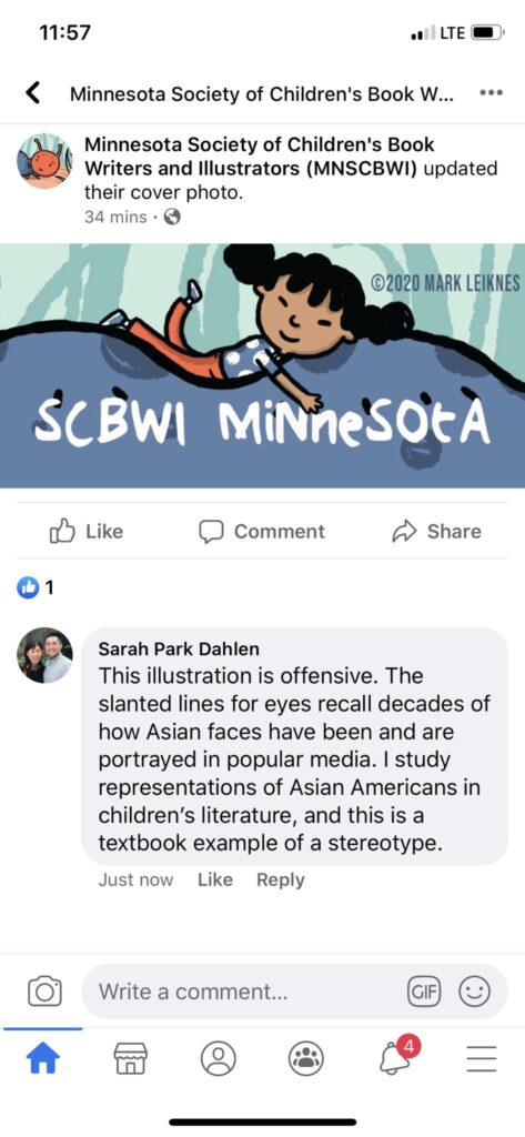 SCBWI Minnesota racist illustration