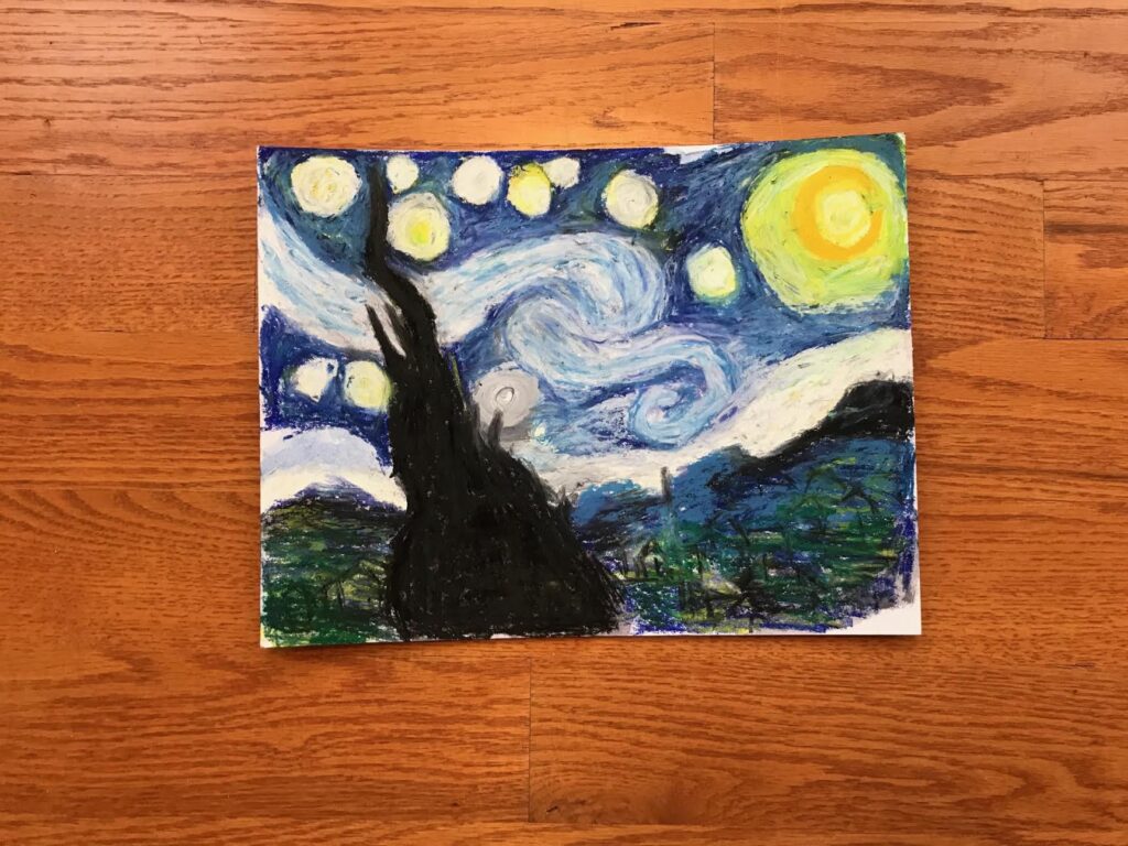 Van Gogh Starry Night art project for kids