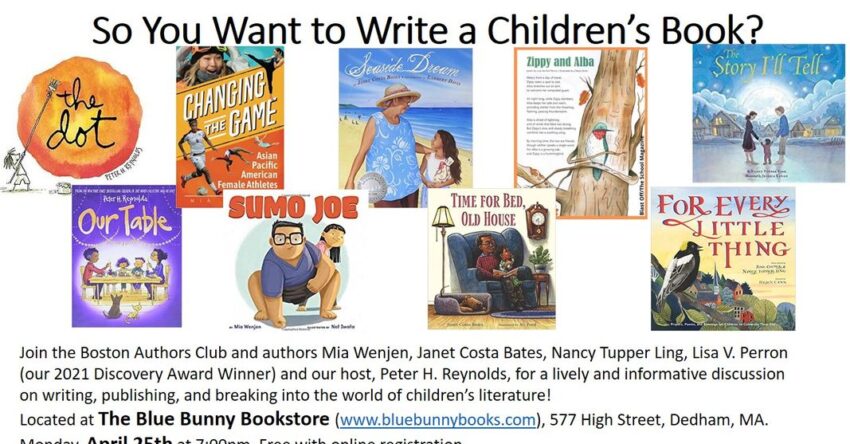 The Boston Authors Club So You Want To Write A Children's Book event
