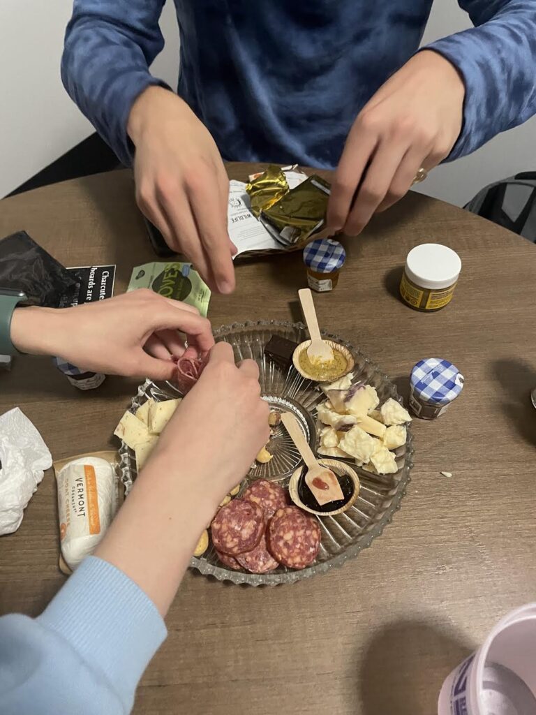 Platterful party in a dorm room