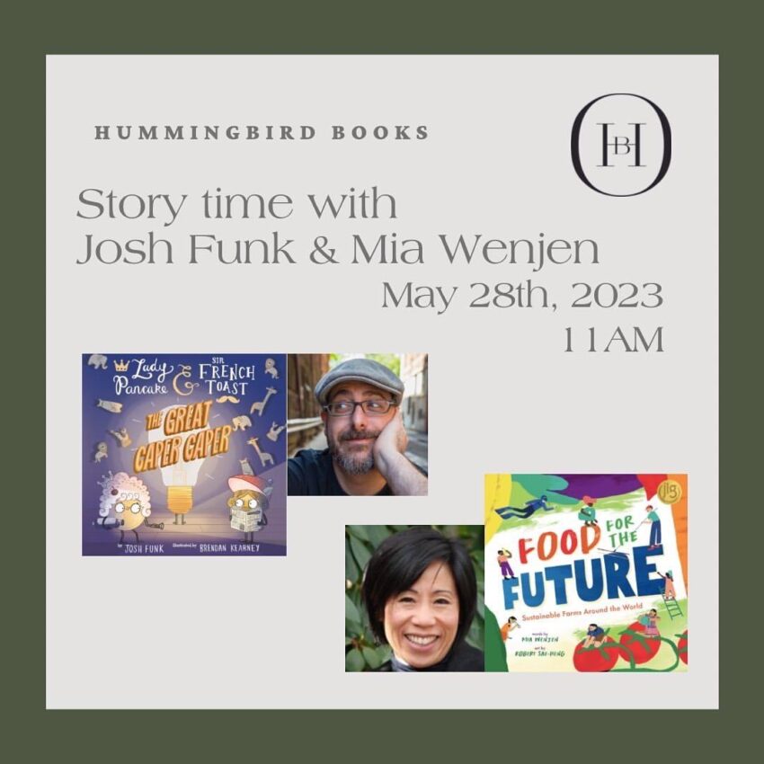 Josh Funk and Mia Wenjen at Hummingbird Books