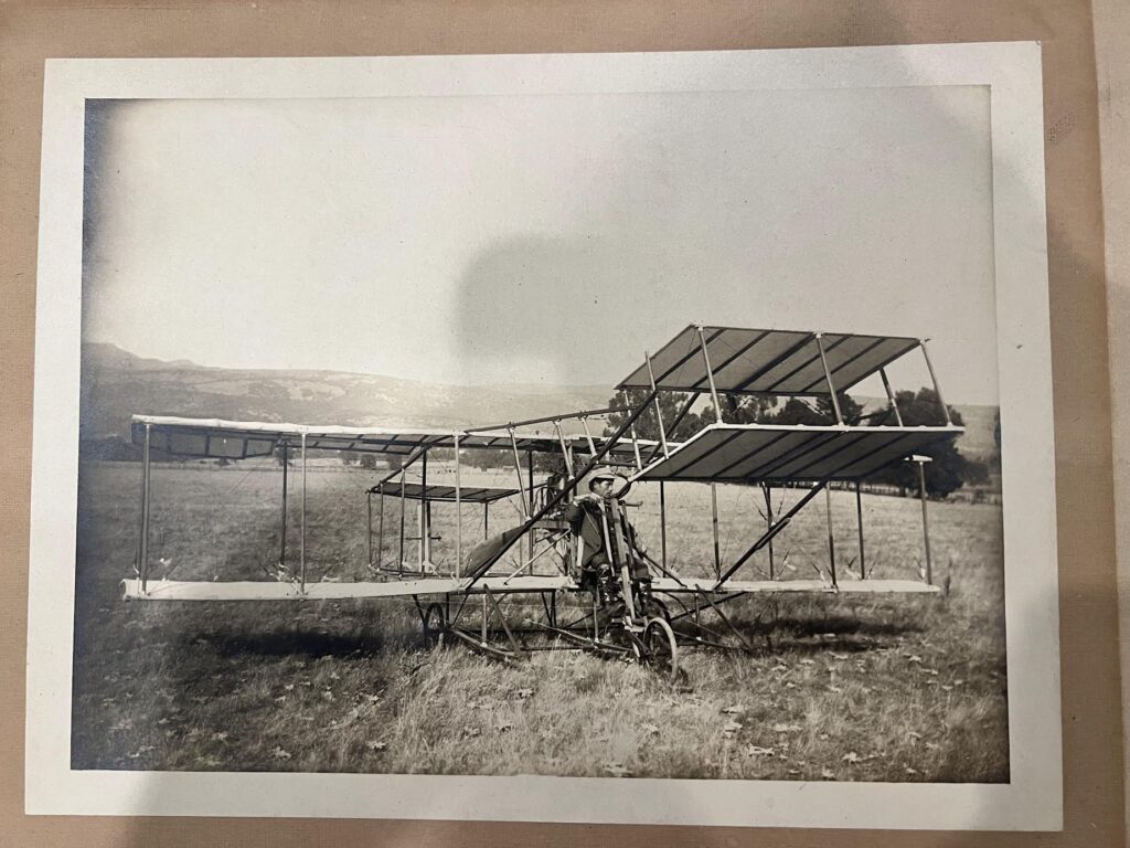 Full photograph My Japanese American grandfather flying an airplane that he built himself