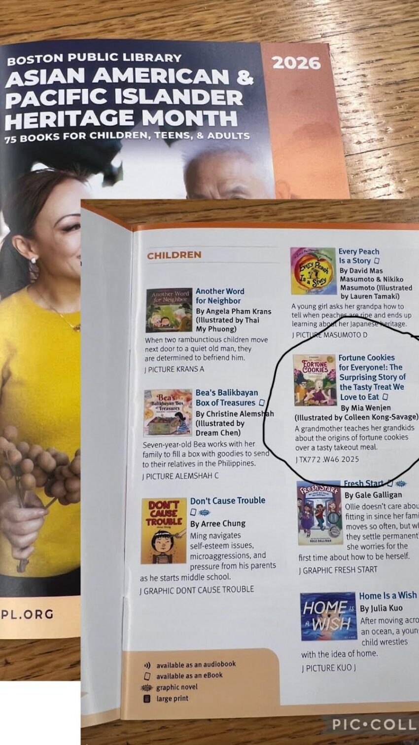 Fortune Cookies for Everyone! featured in Boston Public Library Recommended Book List!