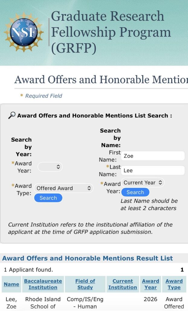 My Oldest Won a National Science Foundation Grant for Grad School!